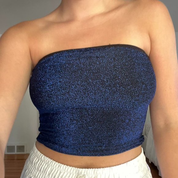 Sparkly Blue Target Tube Top - Picture 4 of 6
